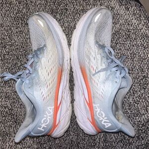 Hoka Clifton 8 size 9.5 women’s blue orange white